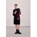 Knitted dress "Flowers" pink/black